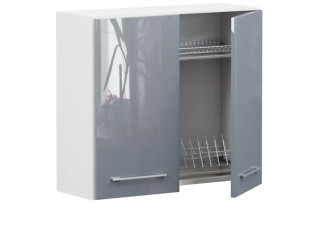 TOP LINE sivý lesk GC80/72, horná skrinka s odkvapkávačom v šírke 80 cm