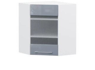 TOP LINE sivý lesk GNWU60/72-LVPV, horná rohová skrinka v šírke 60 x 60 cm