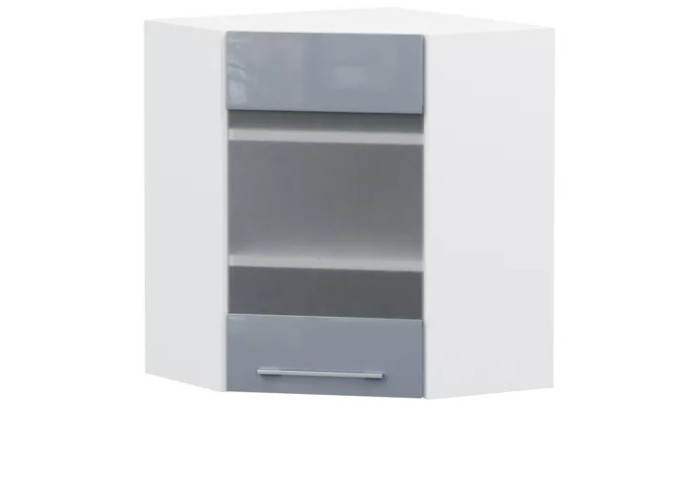 TOP LINE sivý lesk GNWU60/72-LVPV, horná rohová skrinka v šírke 60 x 60 cm