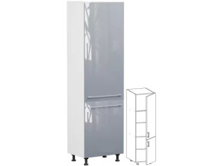 TOP LINE sivý lesk D60/207, vysoká skrinka v šírke 60 cm a výške 207 cm