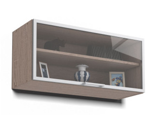 REA ALFA UP KHV80/36-AL, horná výklopná skrinka so sklom v AL ráme v šírke 80 cm a výške 36 cm