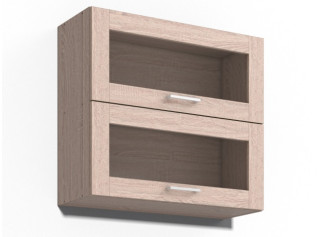 REA ALFA UP KHV80/72-2S, horná výklopná skrinka so sklom v šírke 80 cm a výške 72 cm