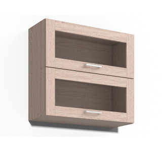 REA ALFA UP KHV80/72-2S, horná výklopná skrinka so sklom v šírke 80 cm a výške 72 cm