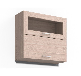 REA ALFA UP KHV80/72-S, horná výklopná skrinka so sklom v šírke 80 cm a výške 72 cm