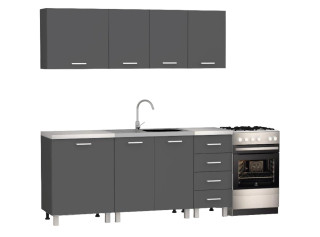 REA ALFA ZZ2 sivý grafit kuchynská linka 180 cm 