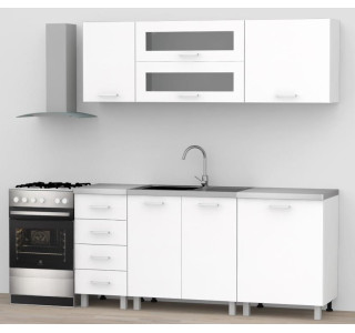 REA ALFA ZZ3 biela matná, kuchynská linka 180 cm 