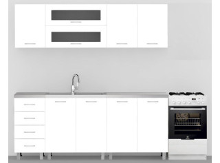 REA ALFA ZZ1 biela matná, kuchynská linka 200 cm 