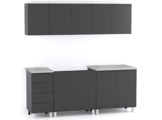 REA ALFA ZZ1 sivý grafit, kuchynská linka 200 cm 