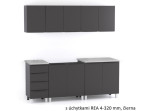 REA ALFA ZZ1 sivý grafit, kuchynská linka 200 cm REA ALFA ZZ1 sivý grafit, kuchynská linka 200 cm