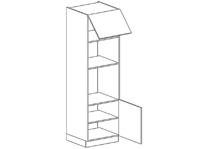 EKRAN vanilka DKMS60, potravinová skriňa na vstavanú rúru a mikrovlnku v šírke 60 cm