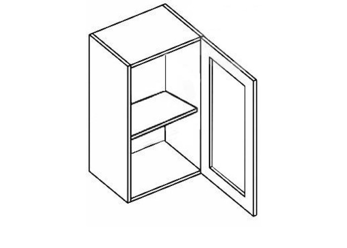EKRAN vanilka W40W so sklom, horná skrinka v šírke 40 cm