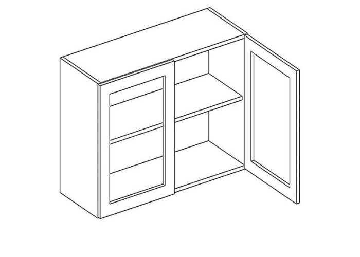 EKRAN MDF W80W so sklom, horná skrinka v šírke 80 cm