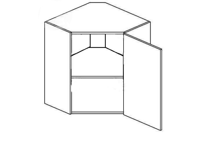 EKRAN vanilka WR50, horná rohová skrinka v šírke 50 cm EKRAN vanilka WR50, horná rohová skrinka v šírke 50 cm