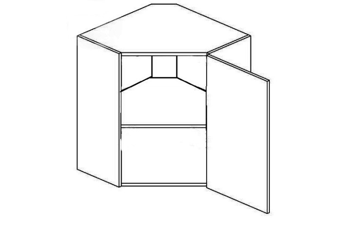 EKRAN MDF WR60, horná rohová skrinka v šírke 60 cm