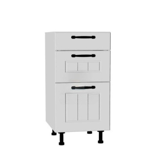 AMBROSIA biela DSS40/3, kuchynská šuflíková skrinka v šírke 40 cm