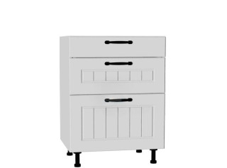 AMBROSIA biela DSS60/3, kuchynská šuflíková skrinka v šírke 60 cm