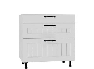 AMBROSIA biela DSS80/3, kuchynská šuflíková skrinka v šírke 80 cm