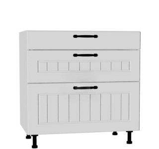 AMBROSIA biela DSS80/3, kuchynská šuflíková skrinka v šírke 80 cm