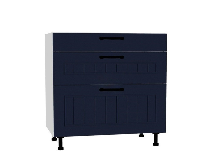 AMBROSIA granatová DSS80/3, kuchynská šuflíková skrinka v šírke 80 cm