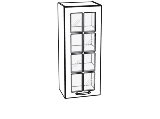 BIANCA tmavosivá WW40.1/100, horná skrinka so sklom v šírke 40 cm a výške 100 cm