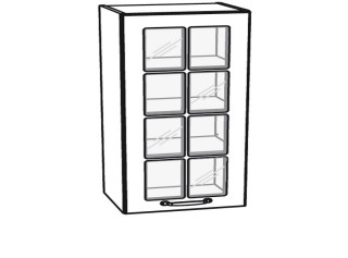 BIANCA tmavosivá WW60.1/100, horná skrinka so sklom v šírke 60 cm a výške 100 cm