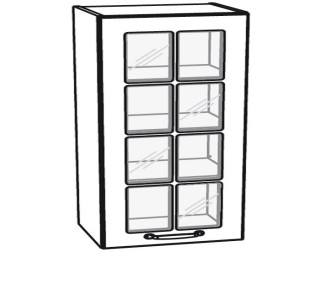 BIANCA biela WW60.1/100, horná skrinka so sklom v šírke 60 cm a výške 100 cm