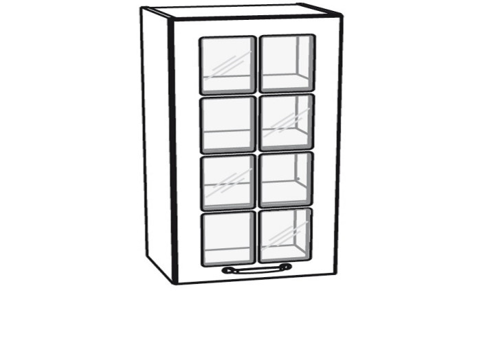 AMBROSIA biela WW60.1/100, horná skrinka so sklom v šírke 60 cm a výške 100 cm