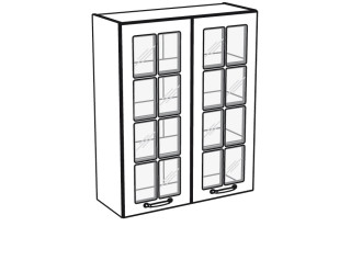 BIANCA tmavosivá WW80/100, horná skrinka so sklom v šírke 80 cm a výške 100 cm
