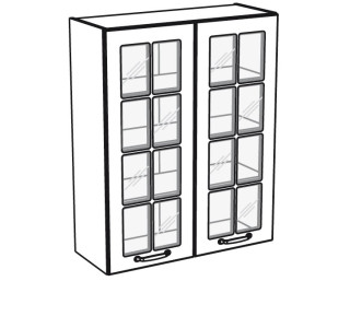 BIANCA biela WW80/100, horná skrinka so sklom v šírke 80 cm a výške 100 cm