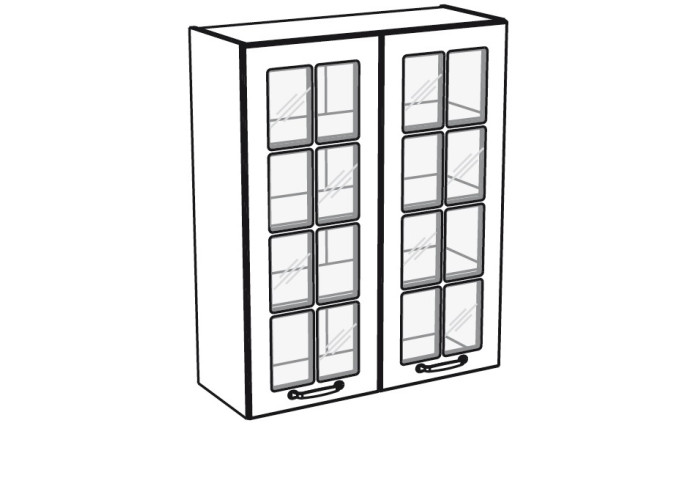 AMBROSIA biela WW80/100, horná skrinka so sklom v šírke 80 cm a výške 100 cm