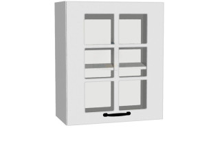 AMBROSIA biela WW60.1, horná kuchynská skrinka so sklom v šírke 60 cm a výške 71 cm