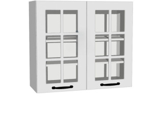 AMBROSIA biela WW80/71, horná kuchynská skrinka so sklom v šírke 80 cm a výške 71 cm