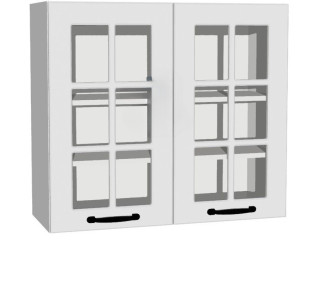 AMBROSIA biela WW80/71, horná kuchynská skrinka so sklom v šírke 80 cm a výške 71 cm