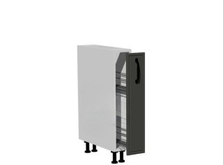 BIANCA tmavosivá DC15, kuchynská skrinka v šírke 15 cm s cargo košom