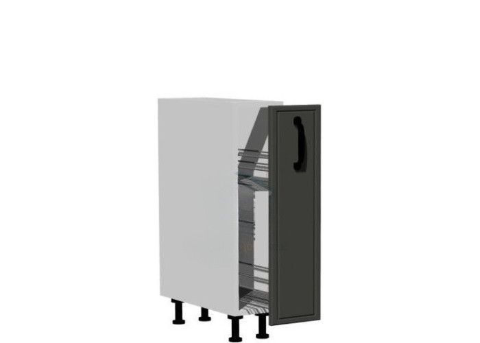 BIANCA tmavosivá DC20, kuchynská skrinka v šírke 20 cm s cargo košom
