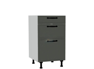 BIANCA tmavosivá DSS45/3, kuchynská šuflíková skrinka v šírke 45 cm