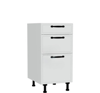 BIANCA biela DSS40/3, kuchynská šuflíková skrinka v šírke 40 cm