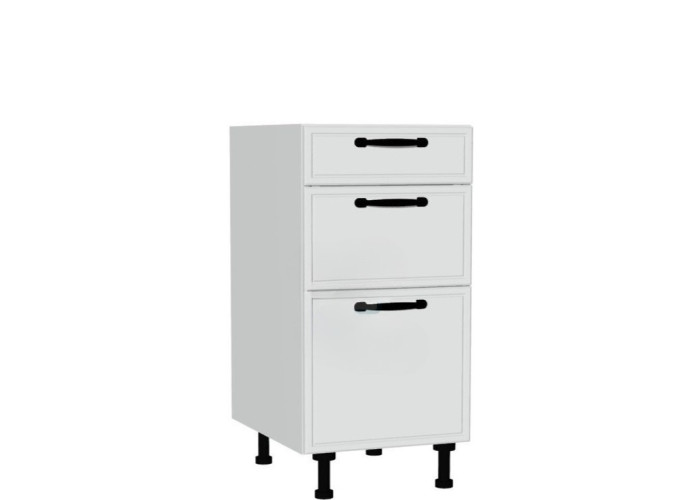 BIANCA biela DSS40/3, kuchynská šuflíková skrinka v šírke 40 cm