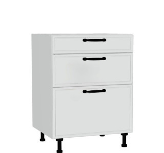 BIANCA biela DSS60/3, kuchynská šuflíková skrinka v šírke 60 cm