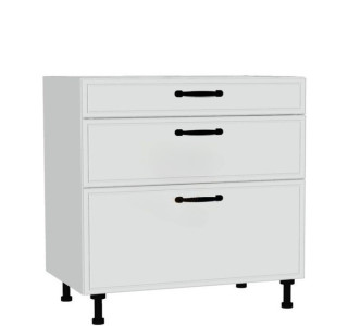 BIANCA biela DSS80/3, kuchynská šuflíková skrinka v šírke 80 cm