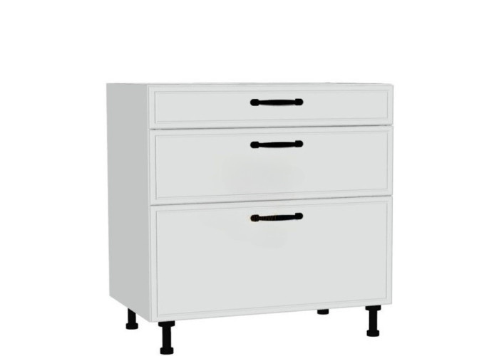 BIANCA biela DSS80/3, kuchynská šuflíková skrinka v šírke 80 cm