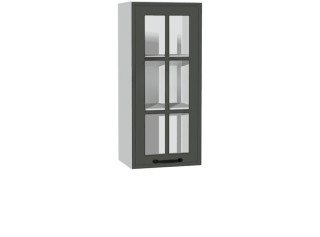 BIANCA tmavosivá WW40.1, horná kuchynská skrinka so sklom v šírke 40 cm a výške 71 cm