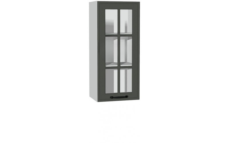 BIANCA tmavosivá WW40.1, horná kuchynská skrinka so sklom v šírke 40 cm a výške 71 cm