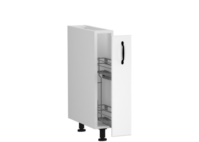 CARMEN biela DC15, kuchynská skrinka v šírke 15 cm s cargo košom CARMEN biela DC15, kuchynská skrinka v šírke 15 cm s cargo košom