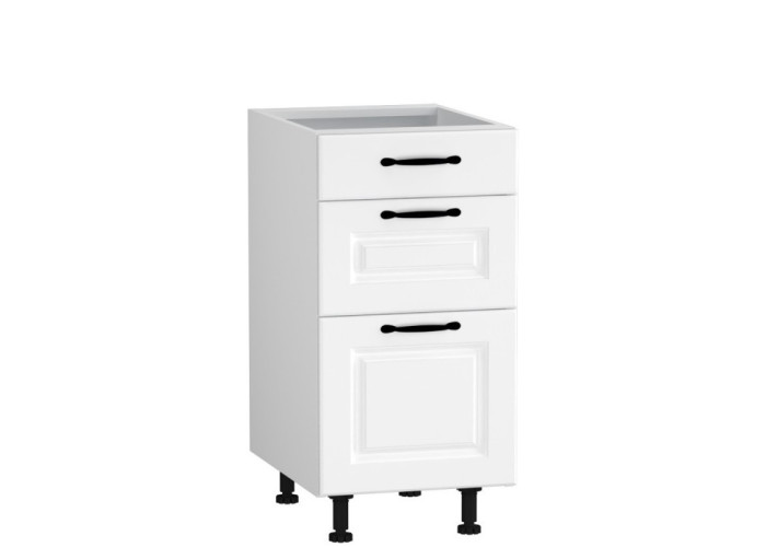 CARMEN biela DSS40/3, kuchynská šuflíková skrinka v šírke 40 cm