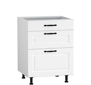 CARMEN biela DSS60/3, kuchynská šuflíková skrinka v šírke 60 cm