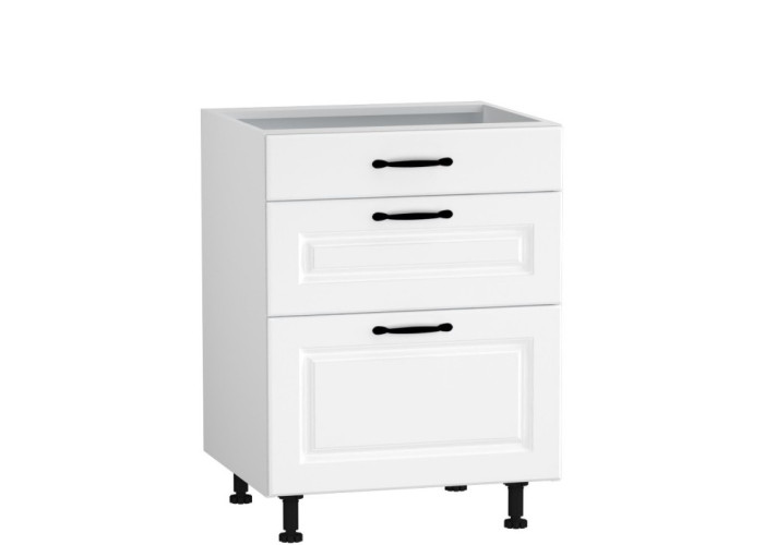 CARMEN biela DSS60/3, kuchynská šuflíková skrinka v šírke 60 cm CARMEN biela DSS60/3, kuchynská šuflíková skrinka v šírke 60 cm