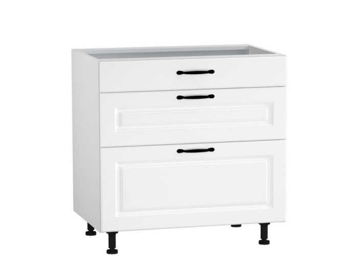CARMEN biela DSS80/3, kuchynská šuflíková skrinka v šírke 80 cm CARMEN biela DSS80/3, kuchynská šuflíková skrinka v šírke 80 cm