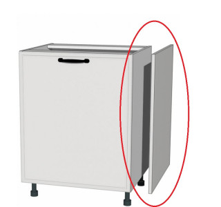 BIANCA biela BN71x58, bočný panel vo farbe dvierok v rozmere 71x58 cm