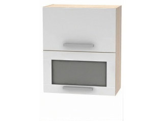 NOVA PLUS NOPL-009-VH dub sonoma/biela, horná výklopná skrinka so sklom v šírke 60 cm